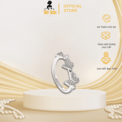 Nhẫn bạc bươm bướm đính đá Hàn Ngọc Jewelry