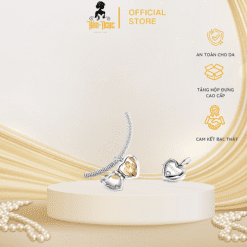 Charm bạc nữ đính đá hình trái tim đóng mở gắn ảnh – Hàn Ngọc Jewelry