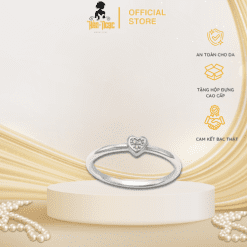 Nhẫn bạc trái tim đính đá Hàn Ngọc Jewelry